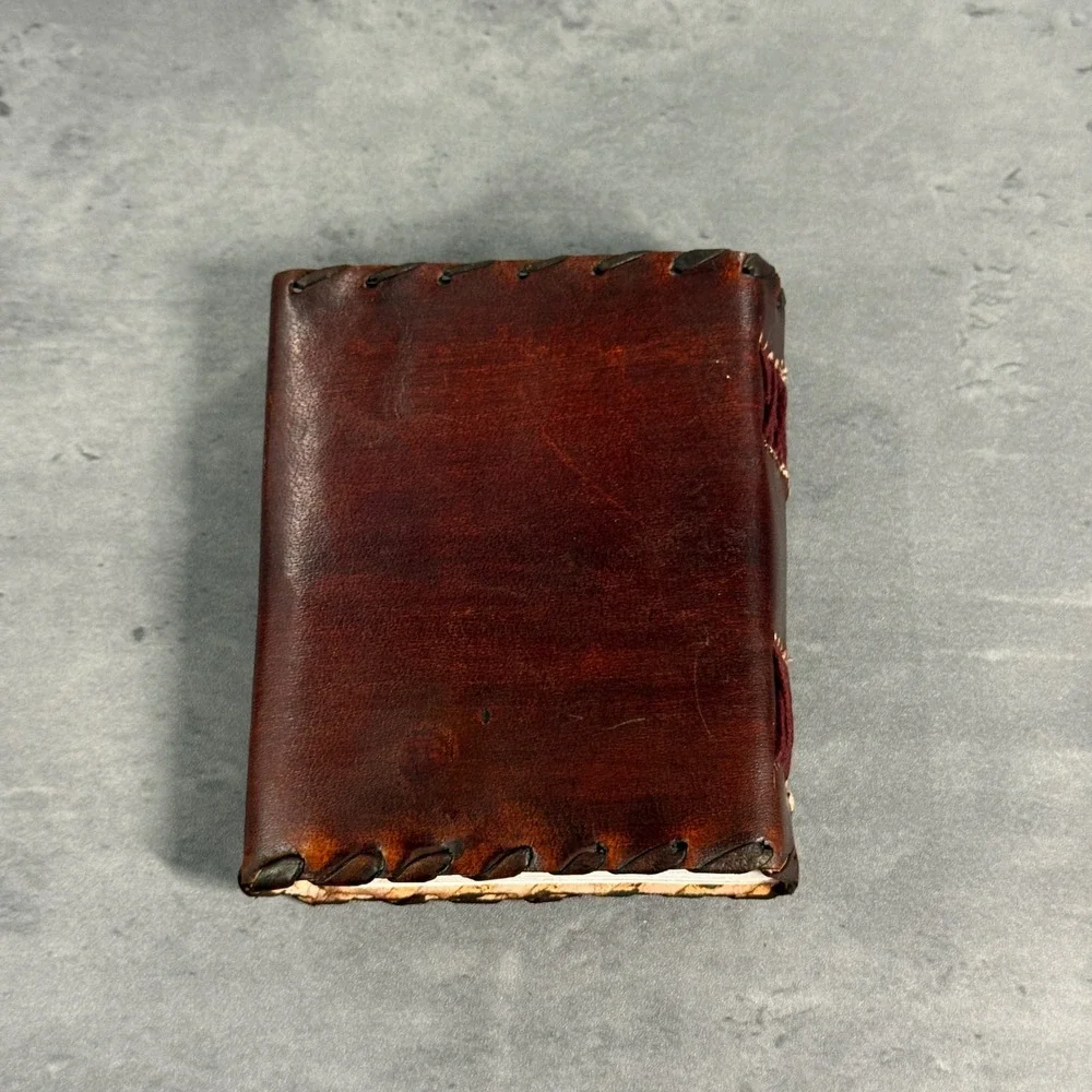 Handmade Leather Journal Brown Rustic Brass Clasp Vintage Pocket Notebook